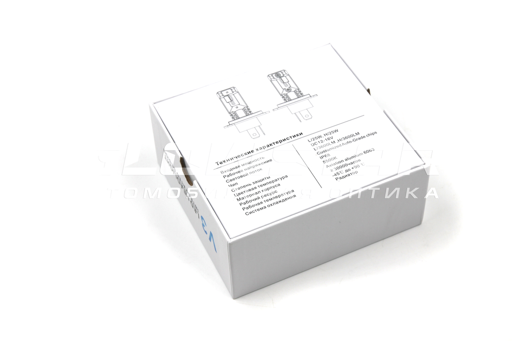 Светодиодные лампы H4 Sariti V3 5500К, 12V, 25W Customizet-Grad chips (комплект, 2шт)
