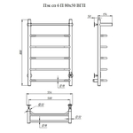 Полотенцесушитель ПЭК сп 6, 80*50 (Черный ВГП)