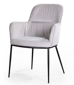Стул с подлокотниками Barkley, микровелюр серый