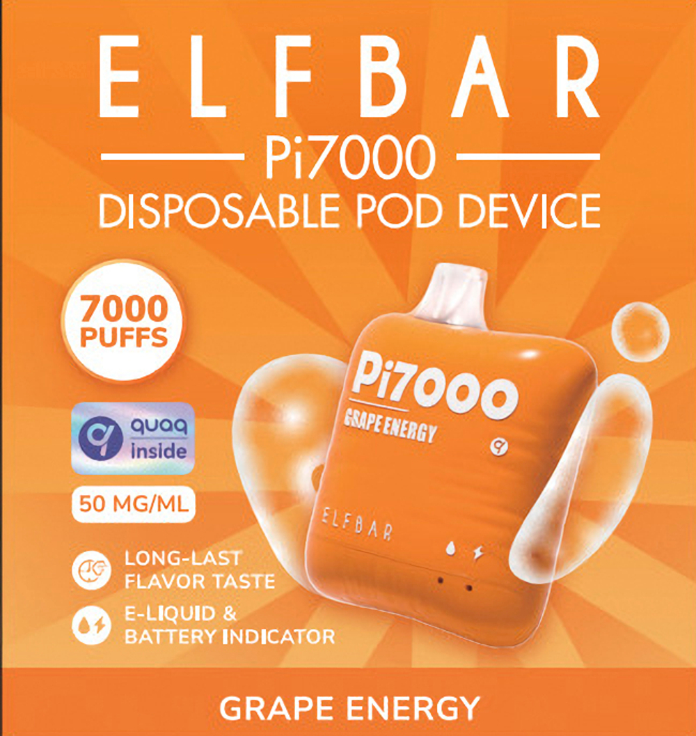 Elf Bar PI7000 - Grape Energy (5% nic)