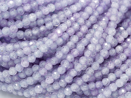 Фианиты 2,2мм, огранка (нить бусин лавандового цвета)