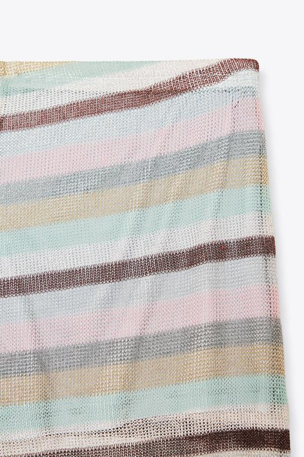 ZARA БРЮКИ В ПОЛОСКУ С МЕТАЛЛИЗИРОВАННОЙ НИТЬЮ, РАЗНОЦВЕТНЫЙ