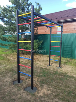 Монтаж уличной шведской стенки Sv Sport Рукоход (4 вертикальных столба)