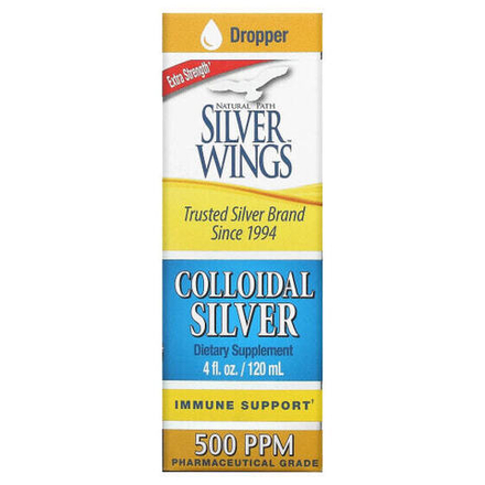Минералы и микроэлементы Natural Path Silver Wings, Colloidal Silver, Extra Strength, 500 ч/млн, 120 мл (4 жидких унции)