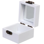 Шкатулка деревянная с зеркалом «МАРЦИПАН», пудровые пионы, 6.5*6.5*4.5см (в коробке)