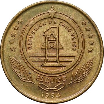 1 эскудо 1994 Кабо-Верде Черепаха