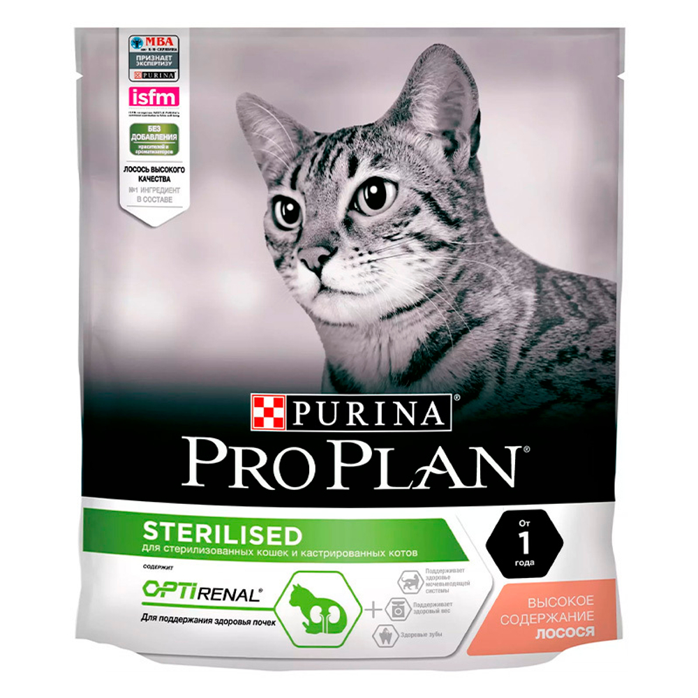 Стерилайзд для кошек 1-7 лет ЛОСОСЬ (ренал плюс) renal plus 400 г Пурина Проплан