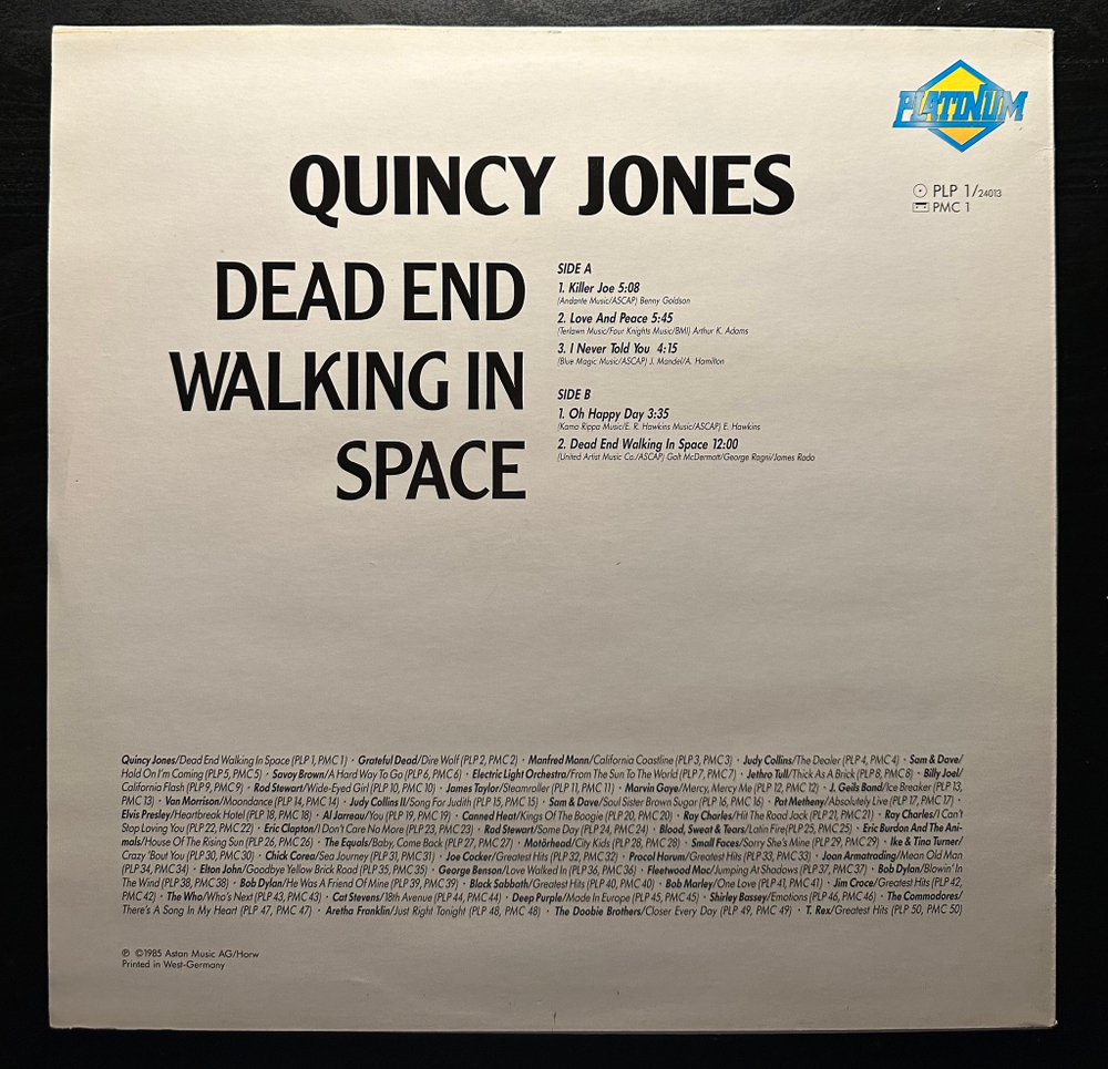 Quincy Jones - Dead End Walking In Space (Германия 1985г.)