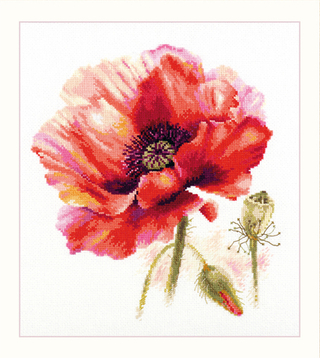 "Мак.Ярко-красный"-2-46 вышивка