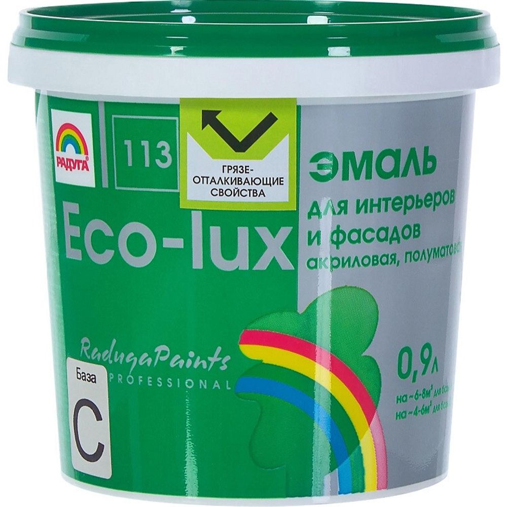 ЭМАЛЬ ECO-LUX Д/ФАСАДОВ И ИНТЕРЬЕРОВ РАДУГА-113 ГЛ С 0,9Л