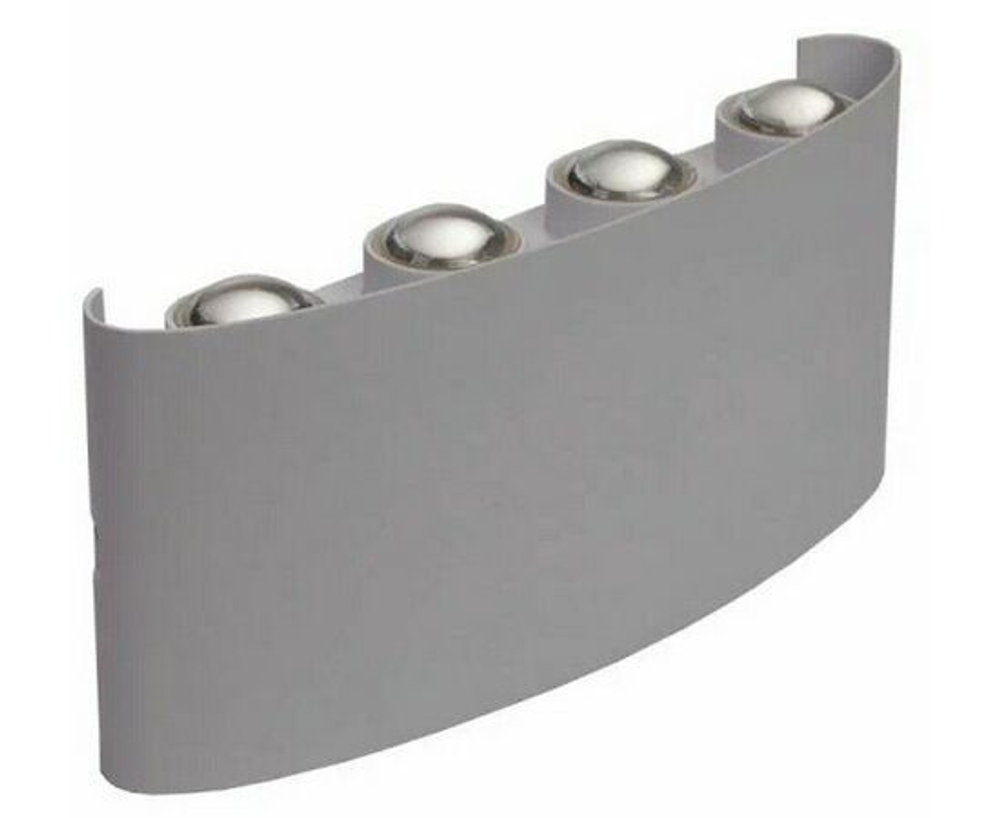 Уличный настенный светодиодный светильник с 4x4 светодиода, подсветка вверх и вниз , алюминиевый белый корпус, алюминиевый, 8Вт 4200К 720лм 220мм*95мм*38мм , ударопрочный, водонепроницаемый, мощностью 8W, высота 220 мм, степень защиты IP 65