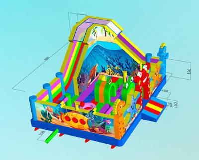 Коммерческий надувной батут «Океан улыбок» 8*6*4 м