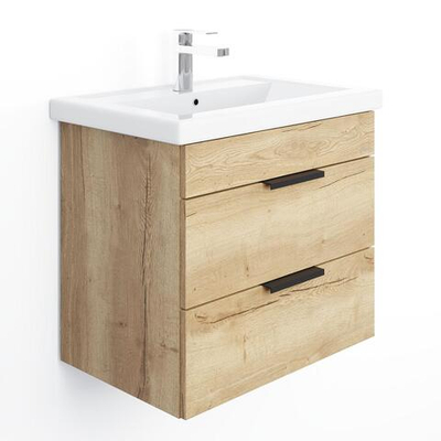 Тумба подвесная Onika ЛЕГРАН 50.13 дуб галифакс с раковиной Kirovit ФОСТЕР 50