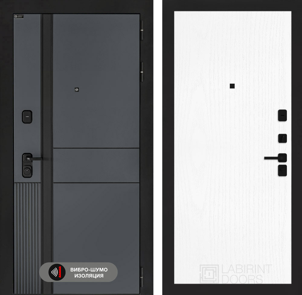 Входная дверь Лабиринт EVOLAB - 07 Белое дерево