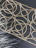 Тесьма сетка с вышивкой, беж, 22см