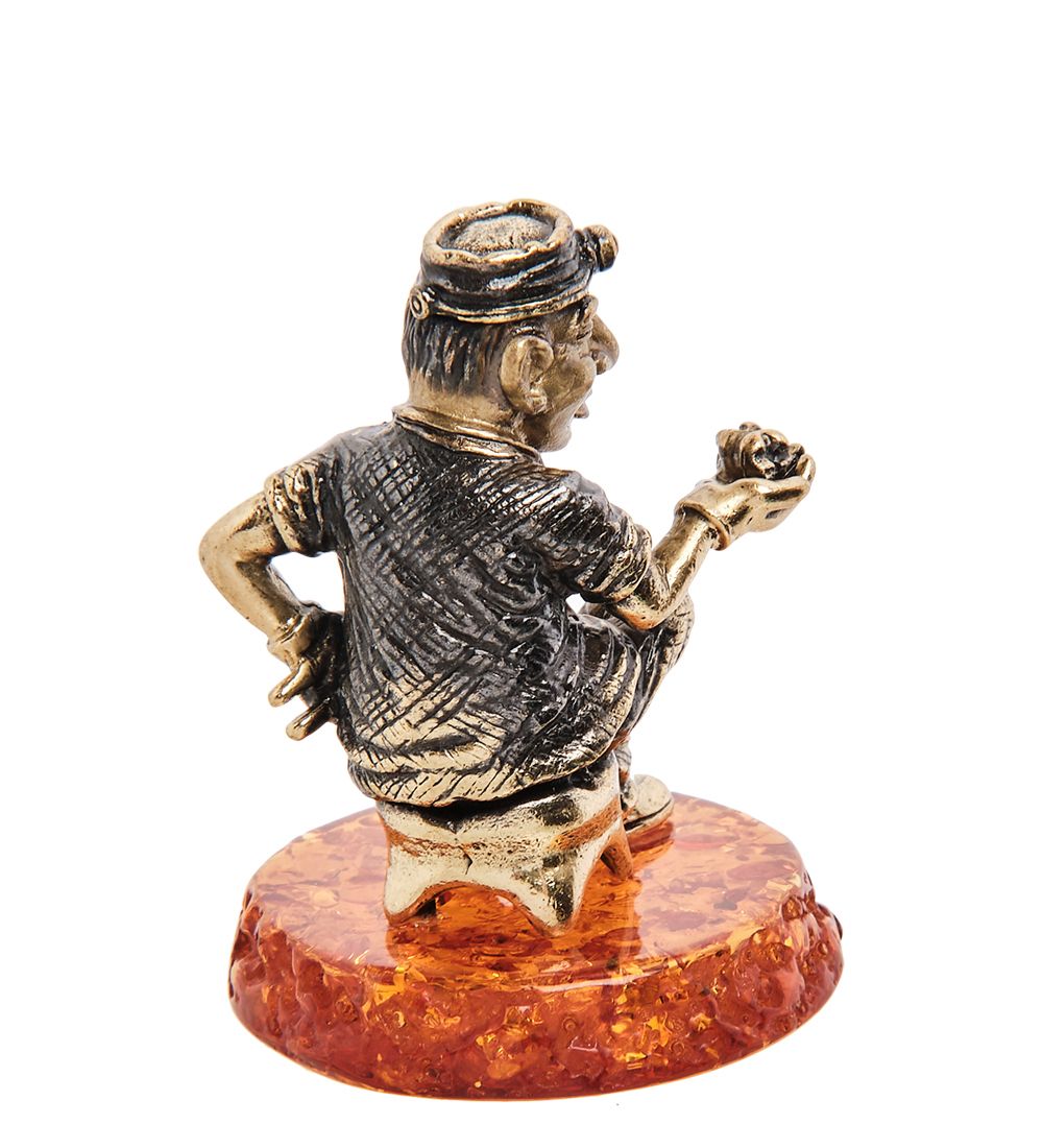 Народные промыслы AM-2967 Фигурка «Дантист» (латунь, янтарь)