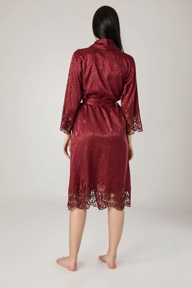 Женский шелковый халат 15060 бордо NUSA Турция