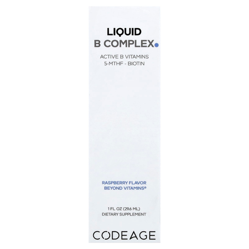Codeage, жидкий комплекс витаминов группы B, малина, 29,6 мл (1 жидк. унция)