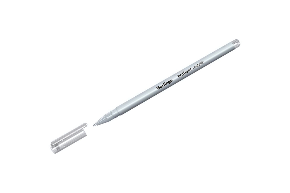 Ручка гелевая 0,8 мм, серебро металлик "Brilliant Metallic" (Berlingo)