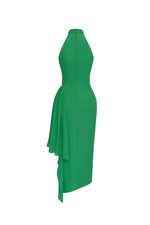 Платье миди из вискозного крепа с драпировкой