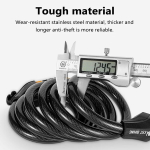 Замок навесной, тросовый West Biking YP0705061, 1200 мм