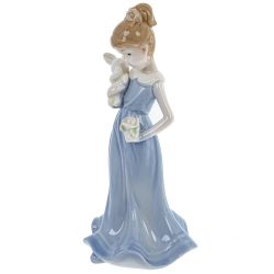 GAEM Фигурка декоративная "Девочка с кроликом", L8 W7 H16 см