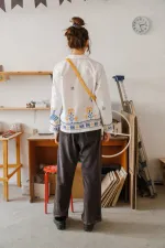 Рубашка Soeurs с птицами 2 белая