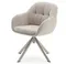 Dorina Вращающееся кресло из бежевого шенилла и стальными бежевыми ножками