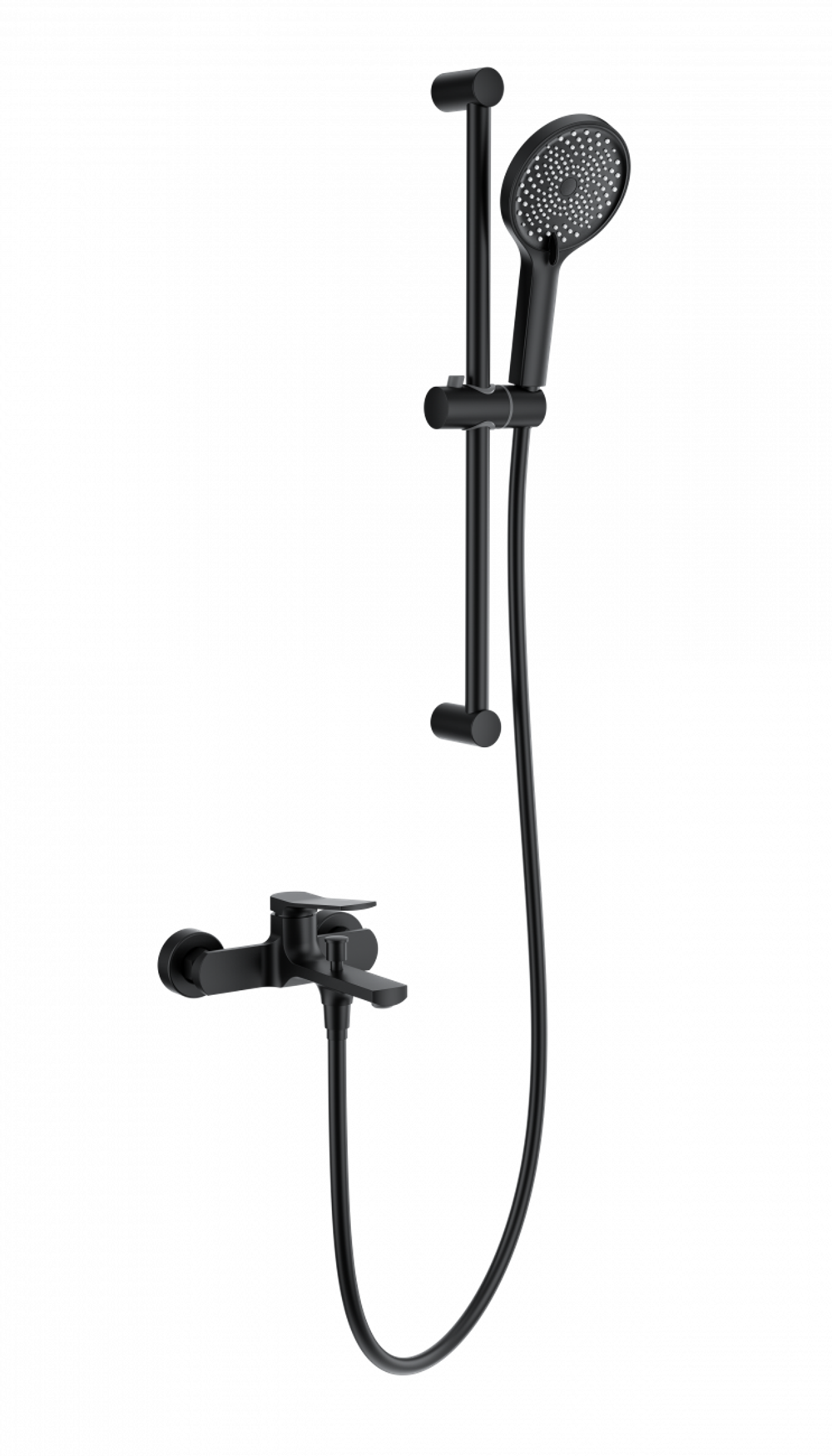 Смеситель для ванны с душевым гарнитуром WONZON & WOGHAND, Черный матовый (WW-C2036-MB)