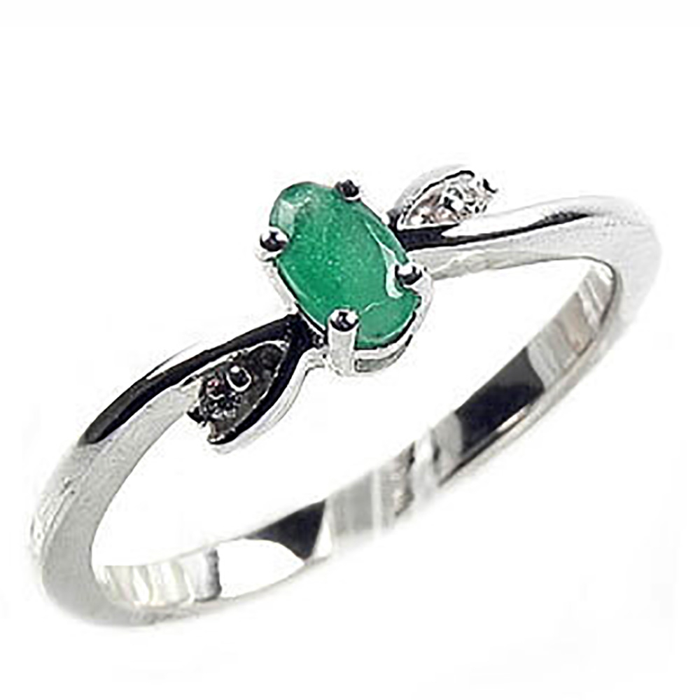 Кольцо "Туам" изумруд, циркон