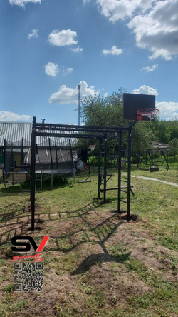 Монтаж уличной шведской стенки Sv Sport Рукоход (6 вертикальных столбов)