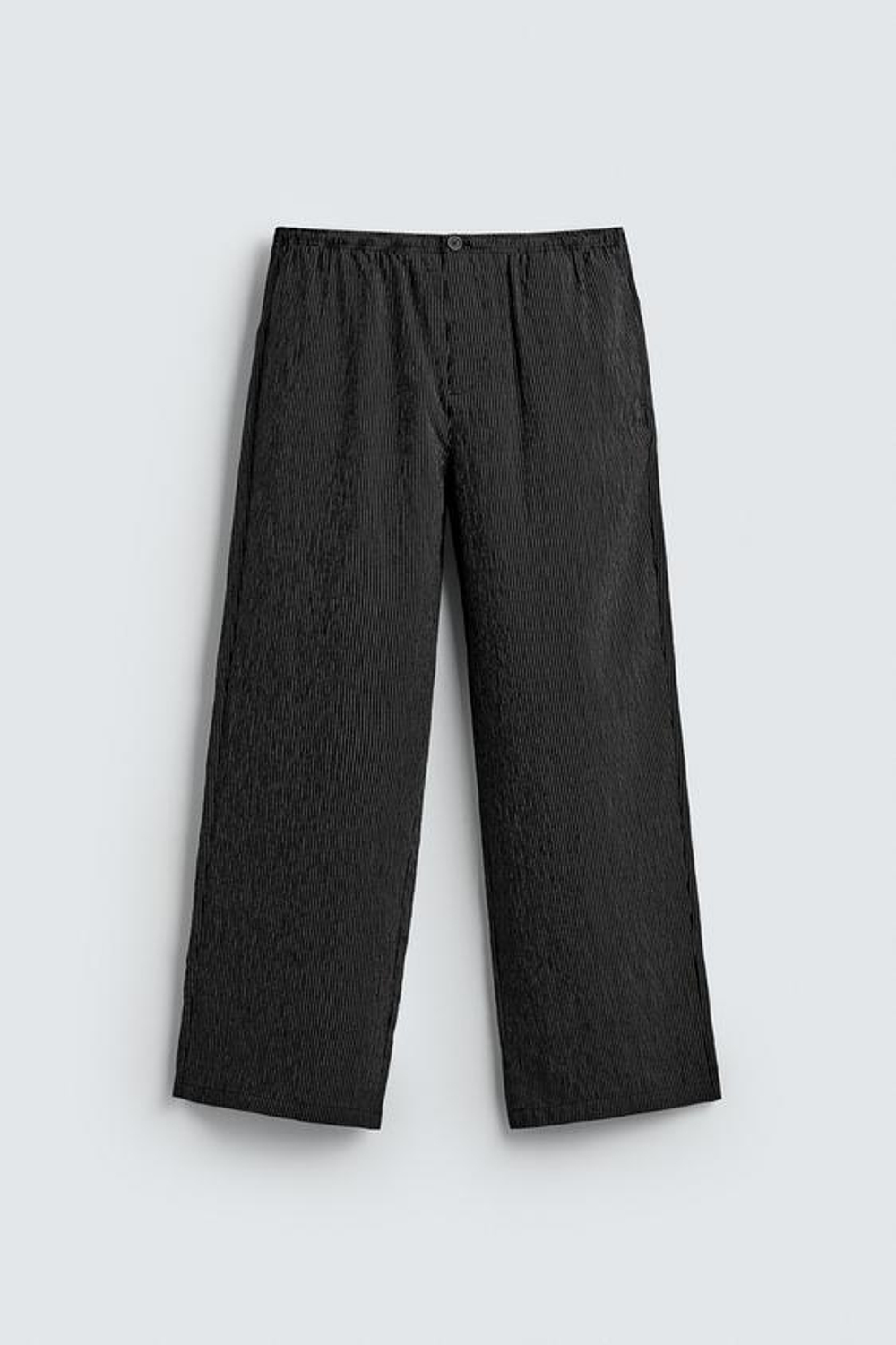 ZARA СТРУЯЩИЕСЯ БРЮКИ В ПОЛОСКУ, ЧЕРНЫЙ