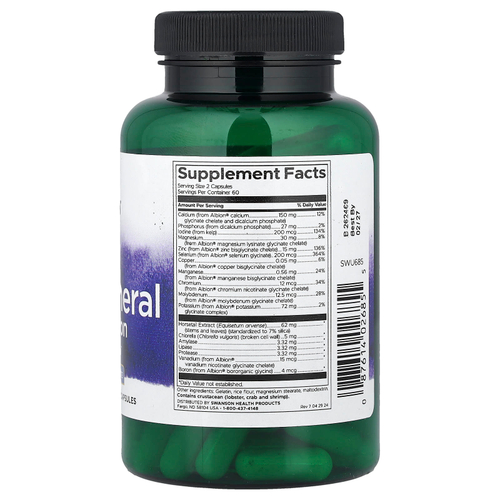 Swanson, мультиминералы без железа Albion®, 120 капсул