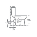 Унитаз-компакт Roca ACCESS, косой выпуск, c сиденьем микролифт (7.34P2.3.900.Y)