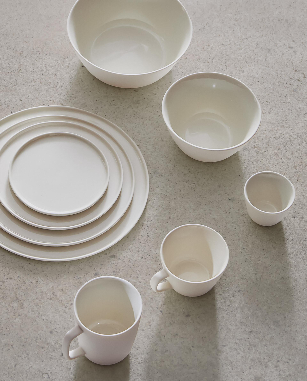 Zara Home набор столовой посуды из фарфора, цвет бежевый, 14 см