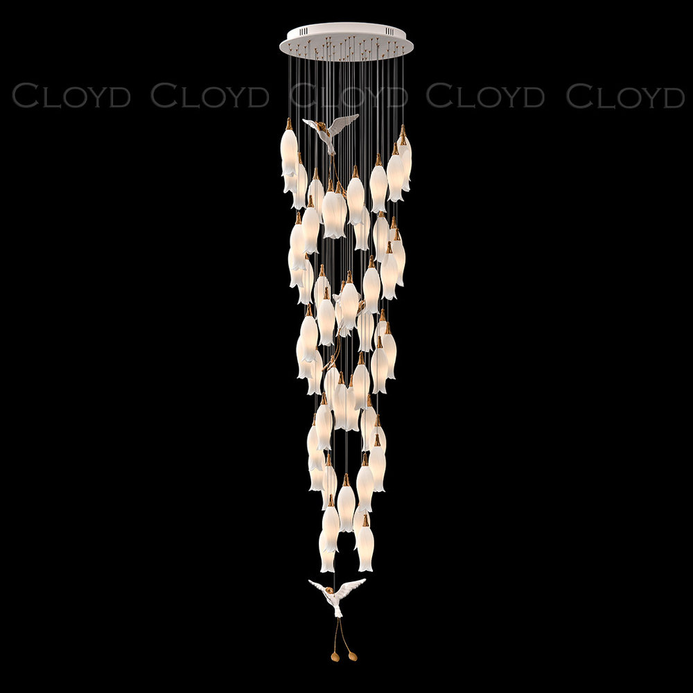 Люстра Cloyd ARGANA C50 / выс. 280 см - керамика - E14 - белый (арт.11254)