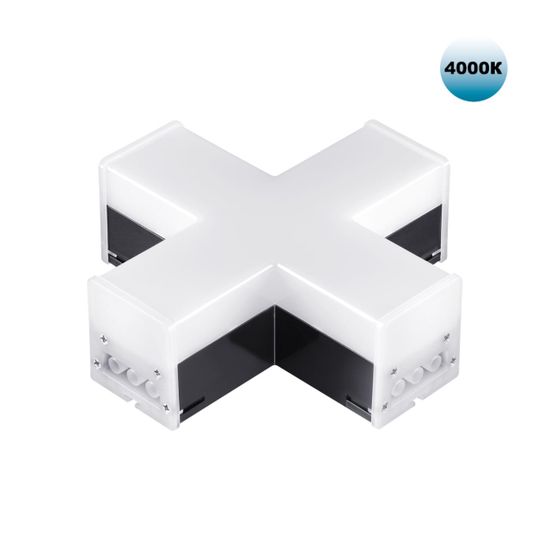 359114 OVER NT23 076 черный Светильник-соединитель "Х"- образный IP20 LED 12W 4000K 100-265V 1080Лм BITS