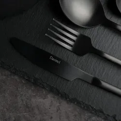Ложка столовая 19,5 см матовая черный цвет Black Sapporo PVD P.L. - Davinci [12]