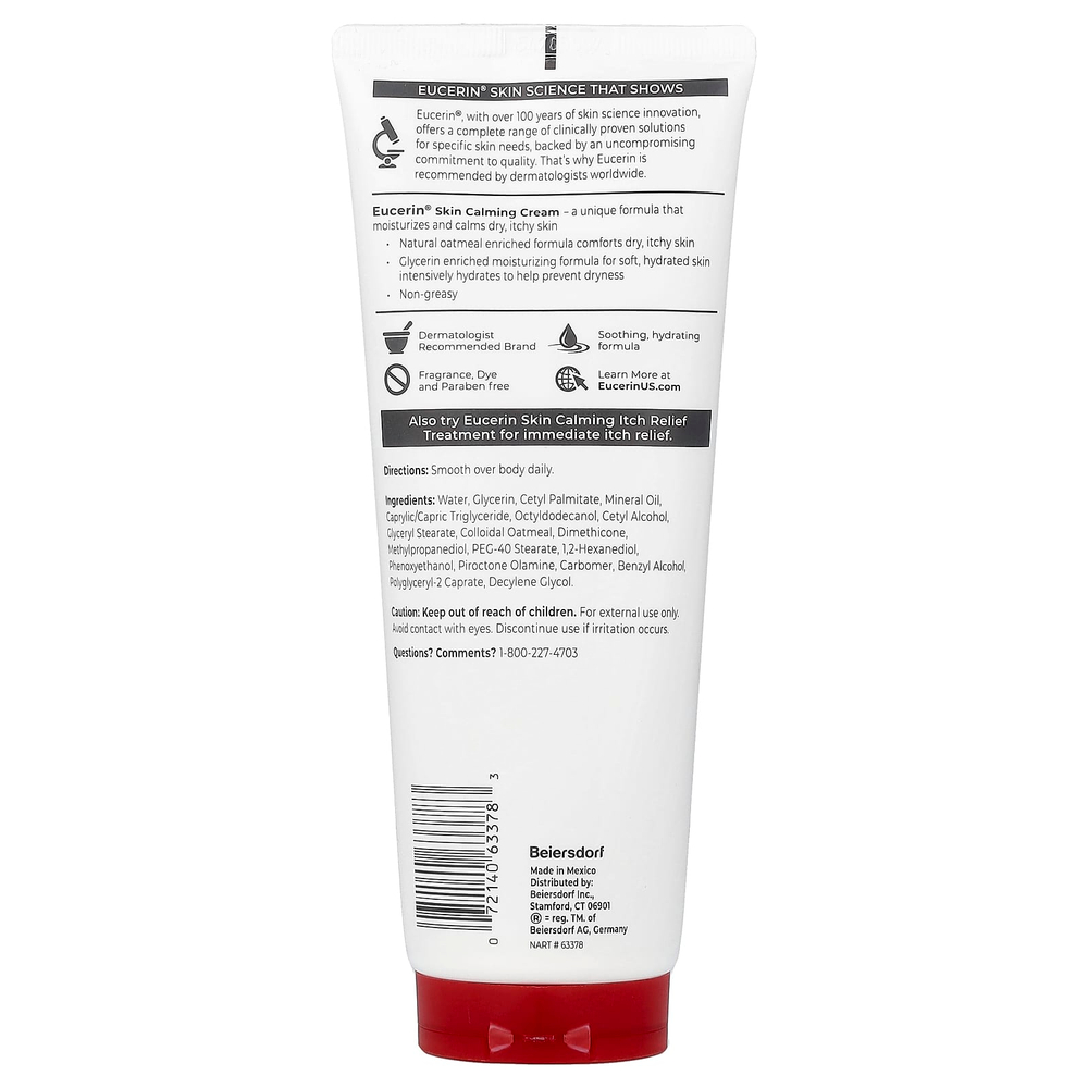 Eucerin, успокаивающий крем для сухой и зудящей кожи, без отдушки, 226 г (8 унций)