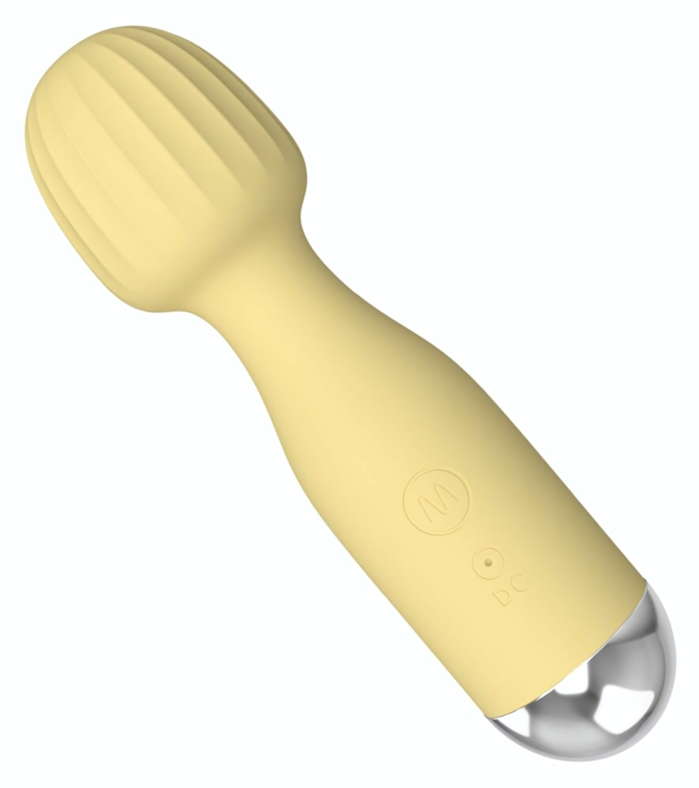 Желтый мини-вибратор с шаровидной головкой (Цвет: желтый)