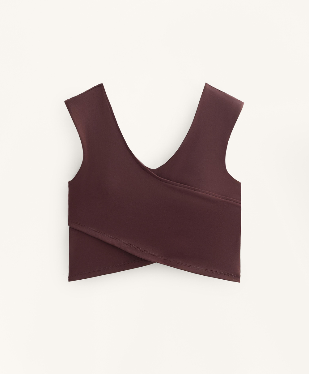 Oysho Топ Comfortlux, шоколадно-коричневый