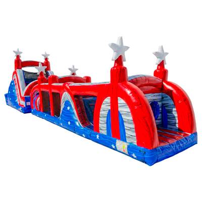 Коммерческая надувная полоса препятствий «Галактика», 15×3×4 м