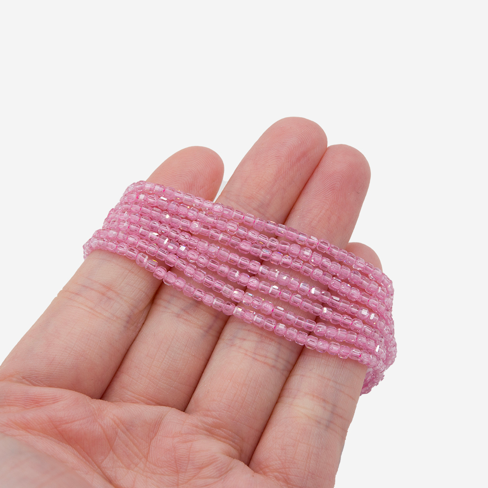 Фианиты, оттенок "Нежный розовый", 2,3мм, кубик, микроогранка