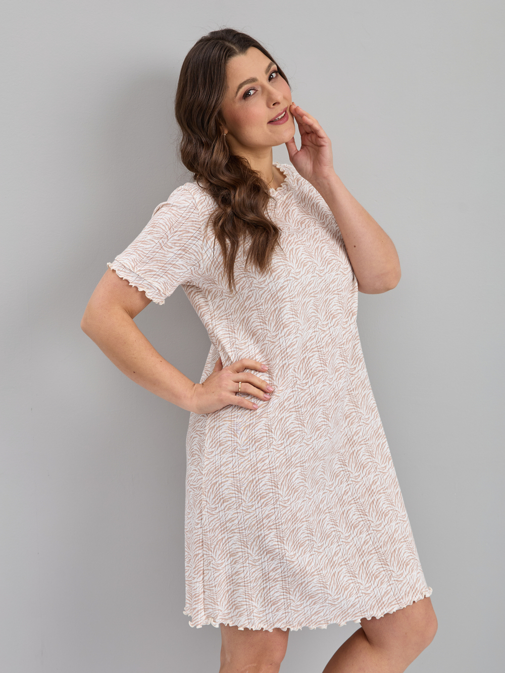 Ночная сорочка Ср-184/ажурмолоко-бежзебра