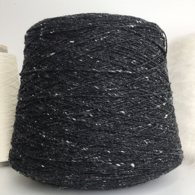 твид stock Italy 80% овечья шерсть, 20%, п/а, ~300м/100гр серо-черный