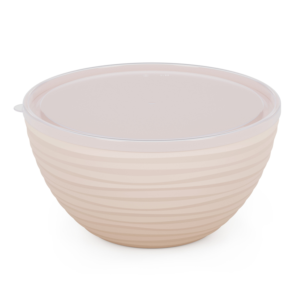 Миска 2,5л с крышкой "Оазис", бежевый