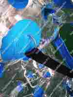 Бампербол «Прозрачный» с синими держателями, ПВХ, диаметр 1 м