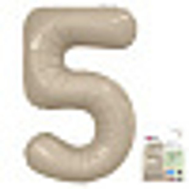 Agura Шар 40'' / 102 см "Цифра 5" Slim Мистик Кремовый Сатин (БГ-60)