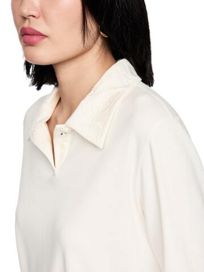 Marc Cain Рубашка-поло с декорированным воротником