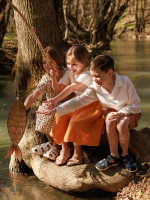 Юбка удлинённая Mjölk Mustard, из муслина